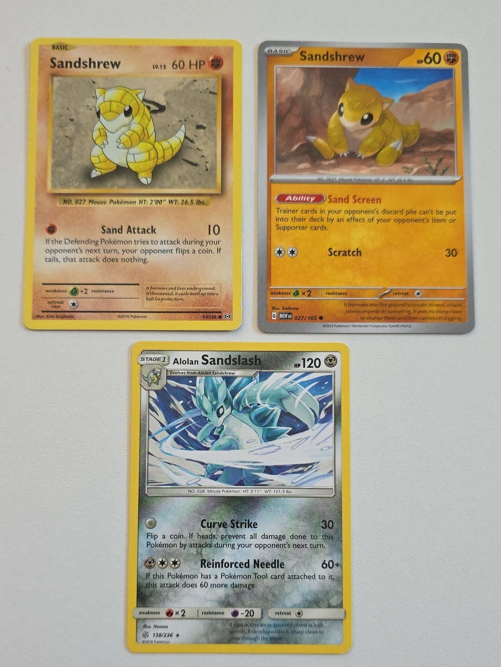 Pokemon Sandshrew And Alolan Sabdslash Trading Cards